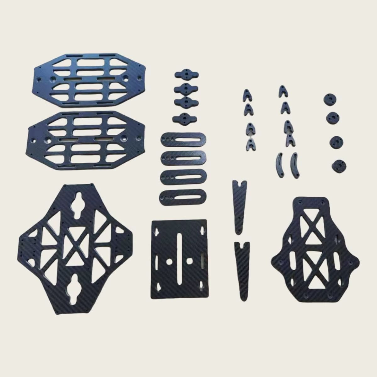 Crepe Pan Carbon - Kohlefaserplatten-Schneideplatten CNC-Bearbeitung Gravur Abschrägung Drohnenrennen FPV-Rahmen